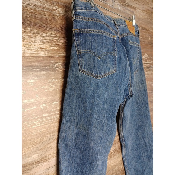 Levis 505 Jeans 32x32 Blue Original Fit Denim Single Button and Zipper WPL 423 - Picture 12 of 14